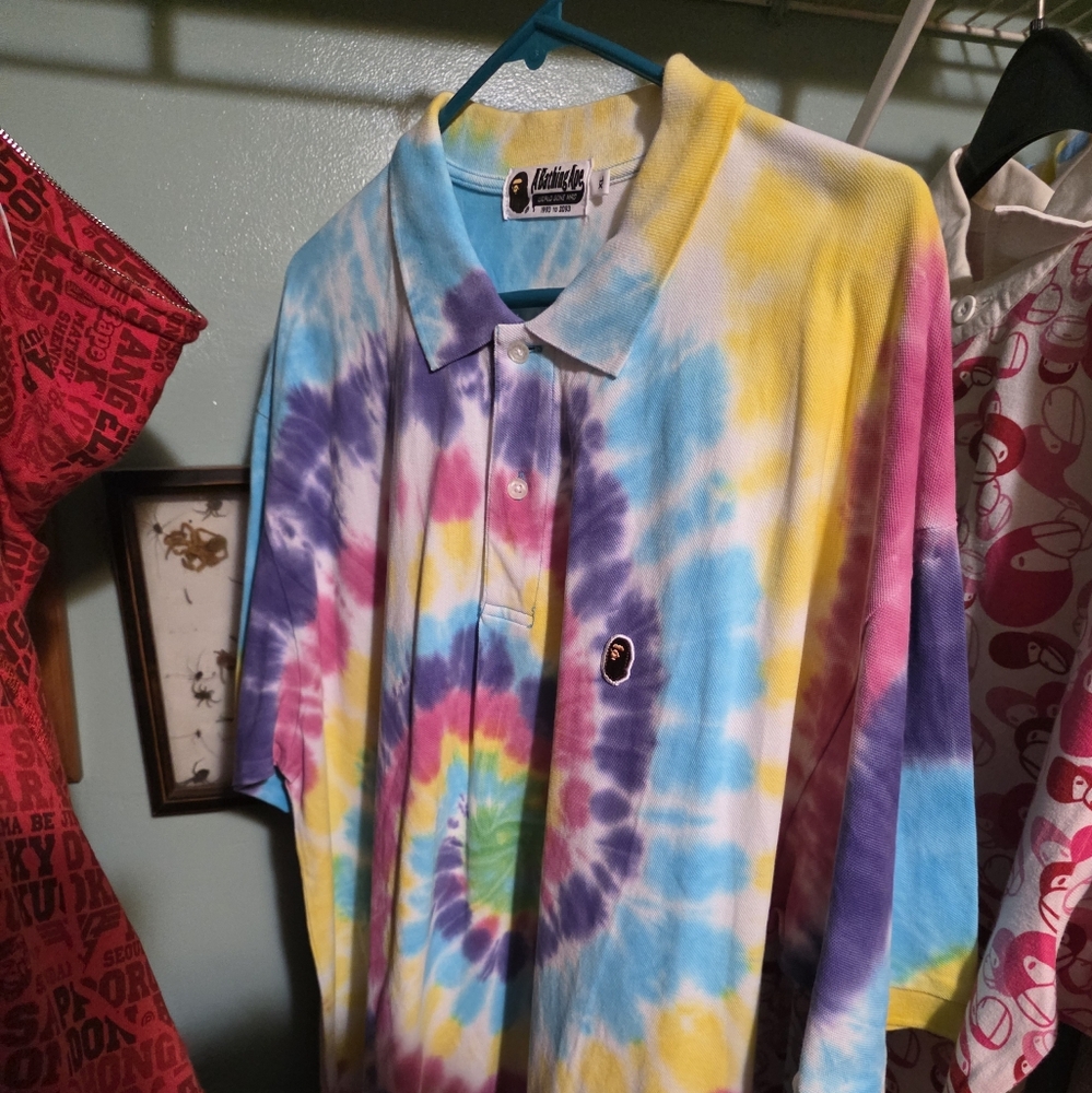 Bape Tie-Dye Short Sleeve Shirt - Multicolor